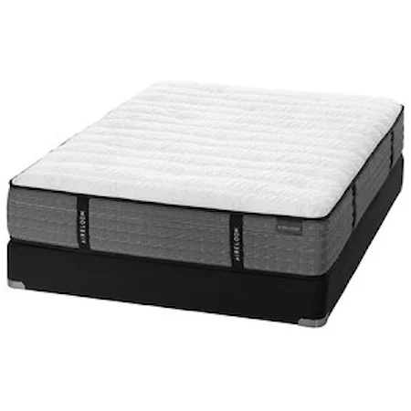 Queen 12 1/2" Firm Pocketed Coil Mattress and V-Shaped Semi-Flex Grid Foundation